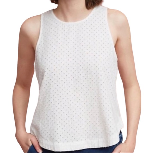 Anthropologie Clothe & Stone Eyelet Lace Tank Top White Small - Picture 14 of 14